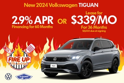 New 2024 Volkswagen Tiguan
2.9% APR OR Lease for $339/mo.