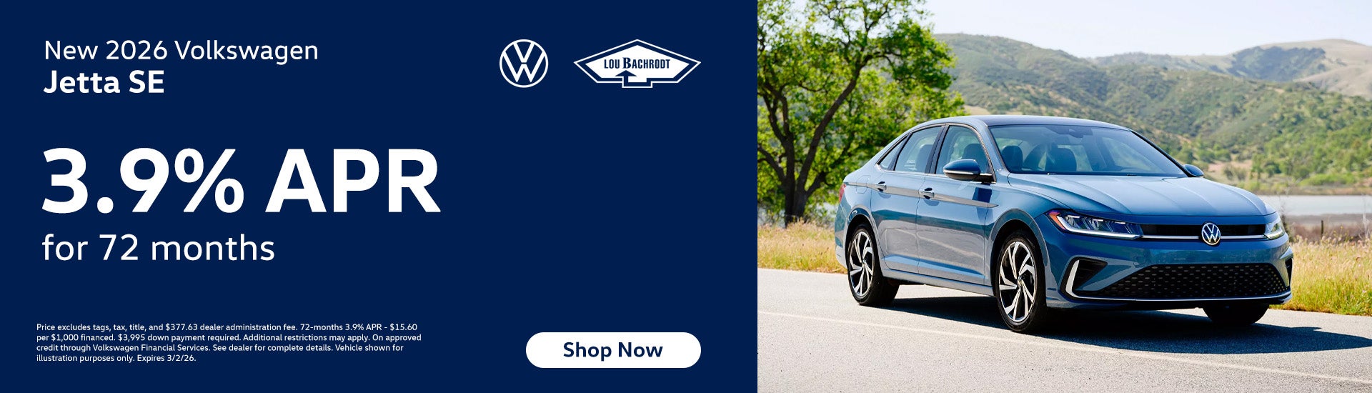 New 2026 Volkswagen Jetta SE 3.9% APR For 72 Months